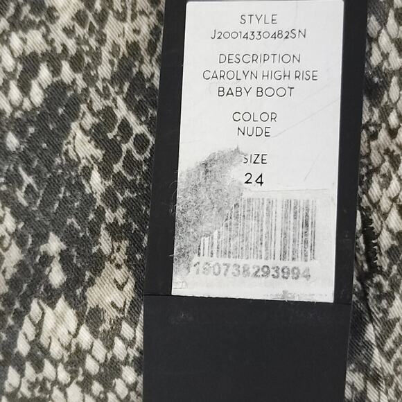 Veronica Beard Carolyn High Rise Baby Boot Cut Nude Multi Wash Python Print - Picture 7 of 12